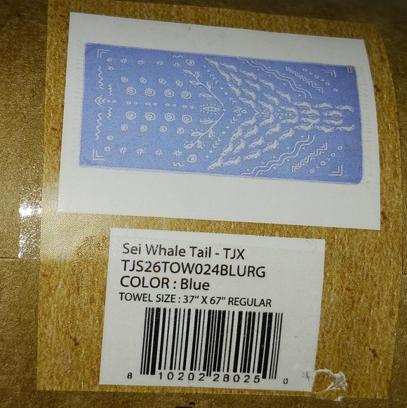 Organic Cotton Sand Cloud Beach Towel Thin Lightweight Sei Whale Tail - Picture 2 of 7